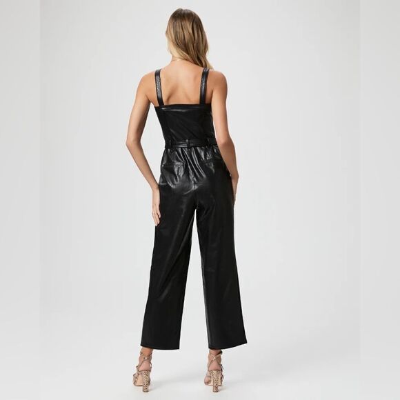 Paige like NEW Valinda Faux Leather Jumpsuit Size 0 - Picture 6 of 6